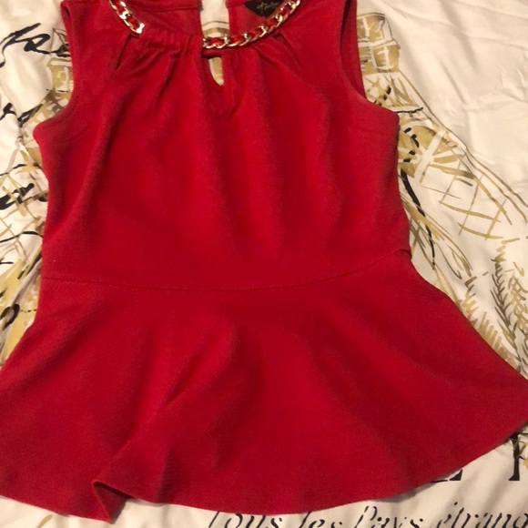 Red Peplum Shirt - Picture 2 of 2